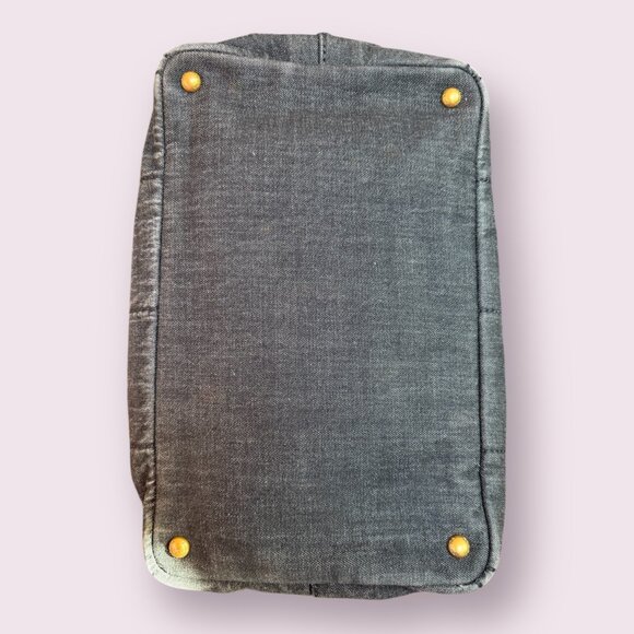 Authentic Prada Canapa Medium Nero Denim Tote | Strap Included - Picture 5 of 9